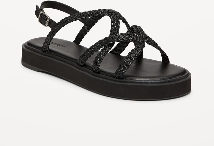 Braided Strap Platform Sandals for Women