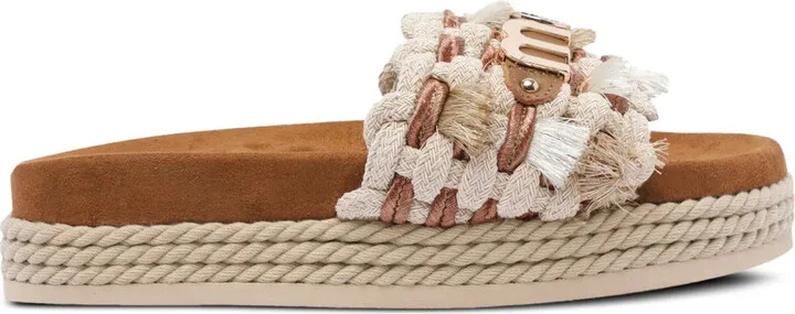 Braided-Strap Platform Sandals