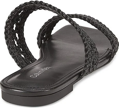 Braided Textile Double-Band Slide Sandals - Image 3