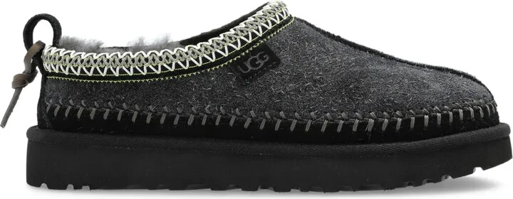 Braided-Trim Sheepskin Slippers