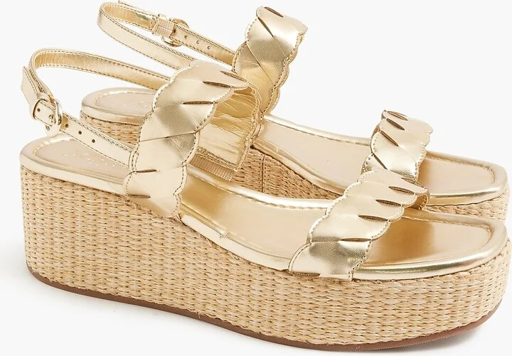 Braided wedge sandals