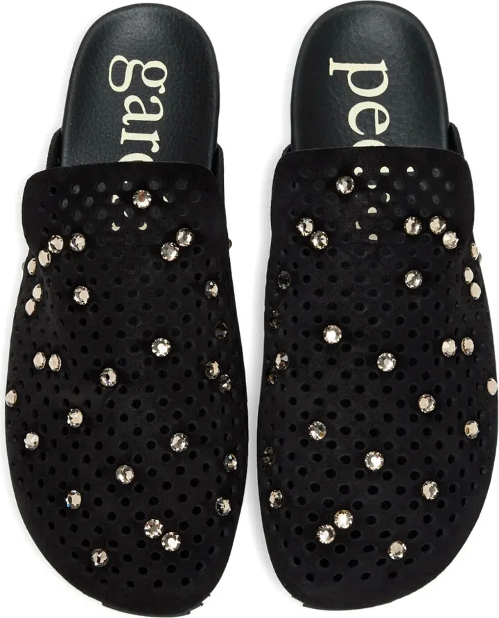 Braidy crystal-embellished perforated mules - Image 2