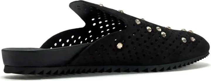 Braidy crystal-embellished perforated mules - Image 3