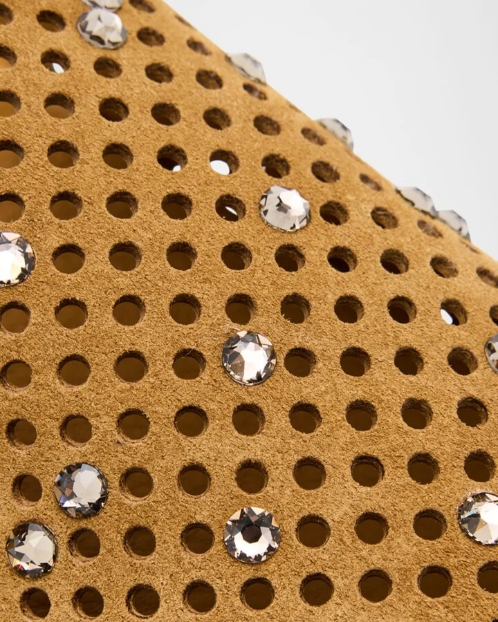 Braidy Crystal-Embellished Suede Clogs - Image 2