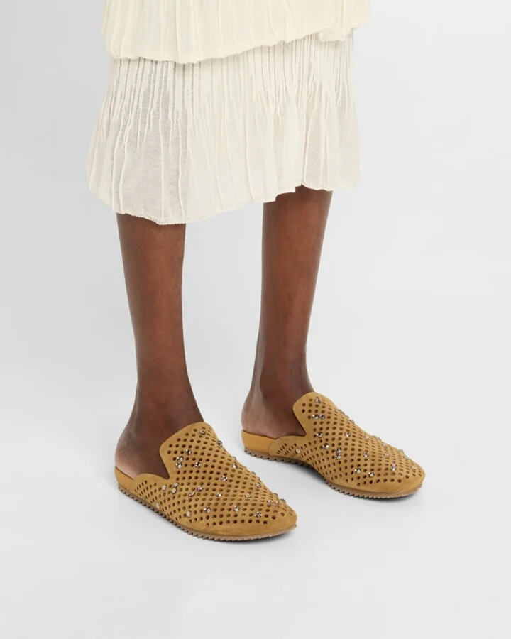 Braidy Crystal-Embellished Suede Clogs - Image 4
