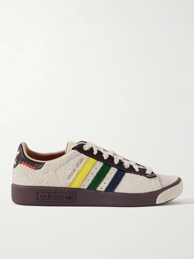 + Brain Dead Forest Hills Leather-Trimmed Brushed-Suede Sneakers