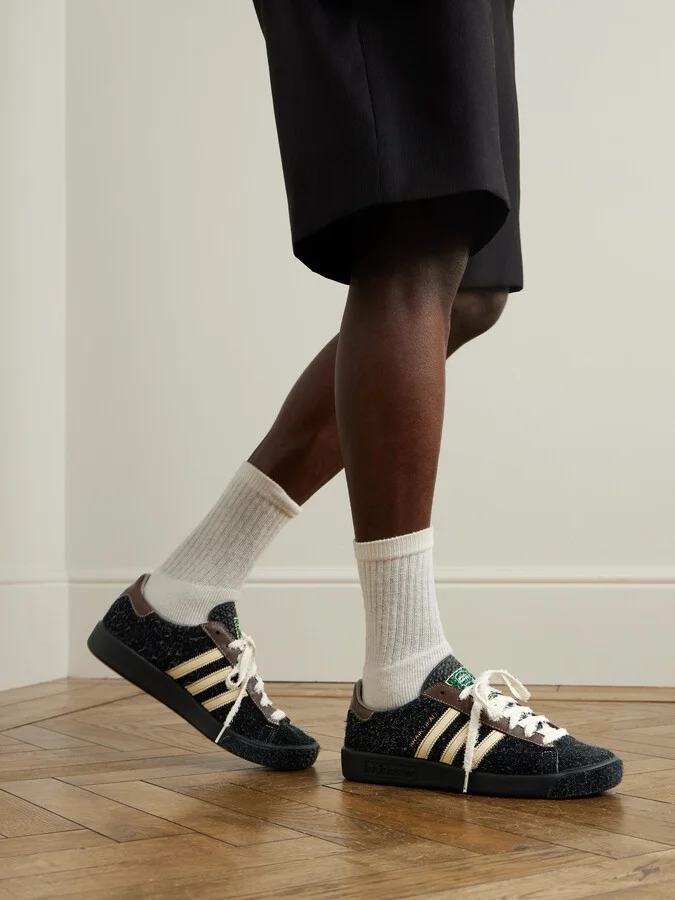 + Brain Dead Forest Hills Leather-Trimmed Textured-Suede Sneakers - Image 2