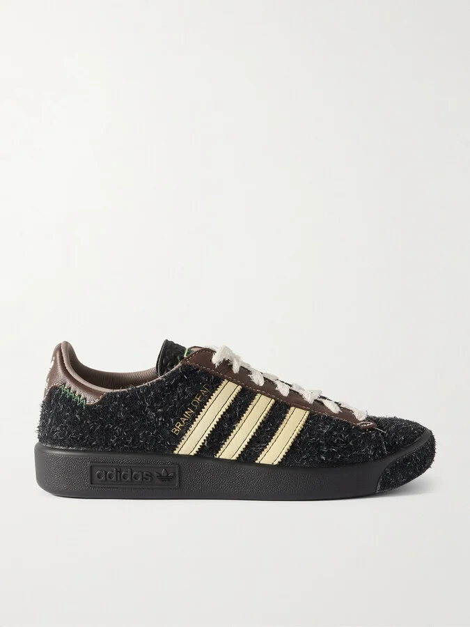 + Brain Dead Forest Hills Leather-Trimmed Textured-Suede Sneakers