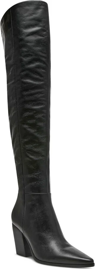Bramble Womens Block Heel Leather Over-The-Knee Boots
