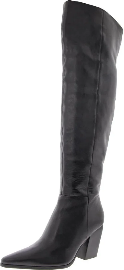 BRAMBLE Womens Zipper Leather Over-The-Knee Boots