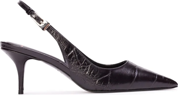 Black Croc Leather