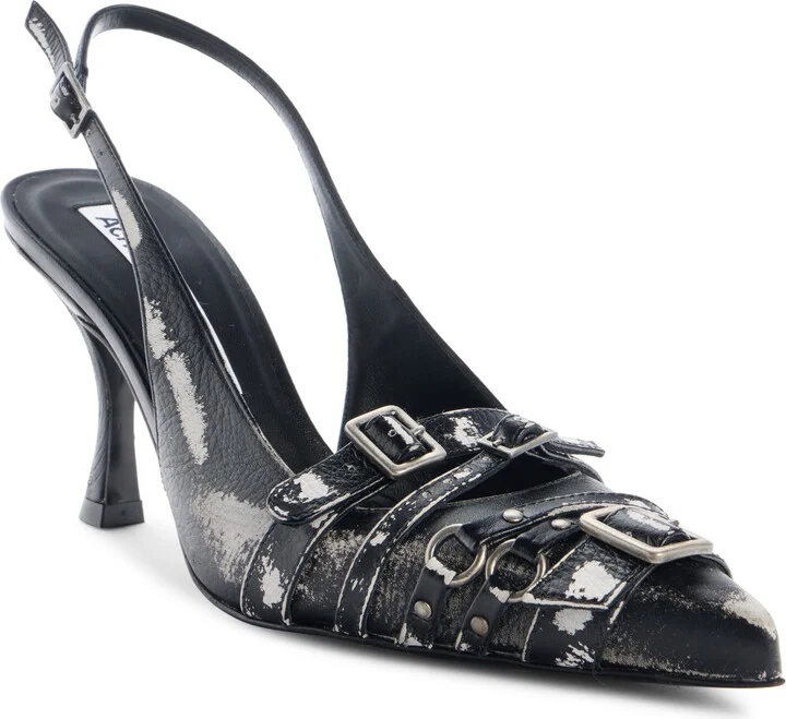 Brandan Buckled Pointed Toe Slingback Pump