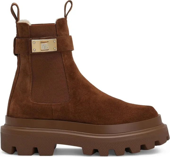 branded-strap Chelsea boots