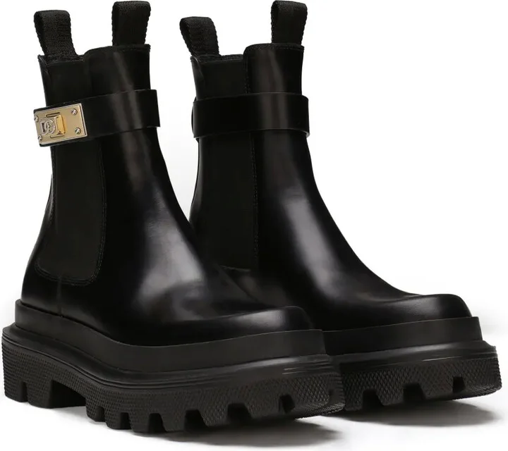 branded-strap leather Chelsea boots - Image 2