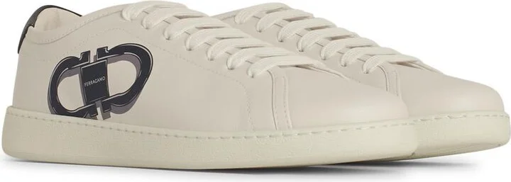 'brandy' White Leather Sneakers - Image 2