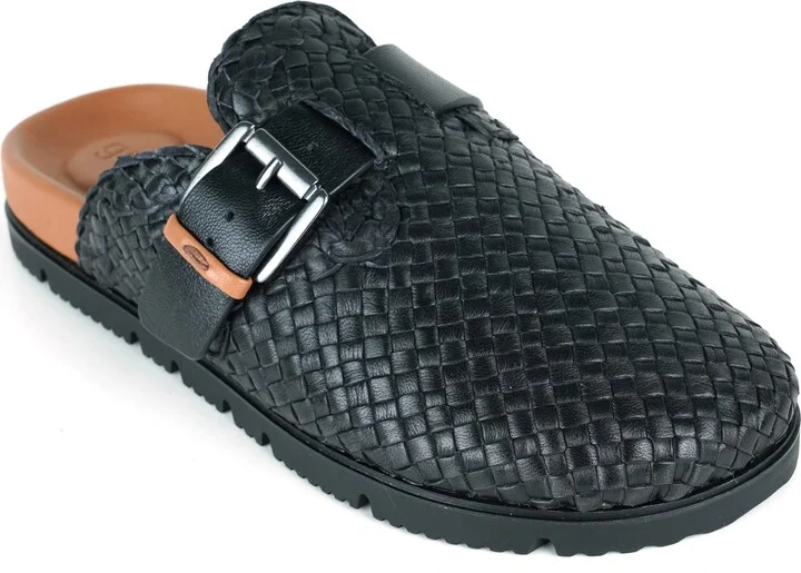 Black Woven Leather