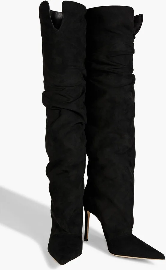 Braquel 105 gathered faux suede over-the-knee boots - Image 2