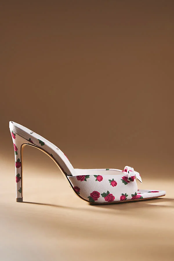 Brea Bow Floral Mule Heels - Image 2
