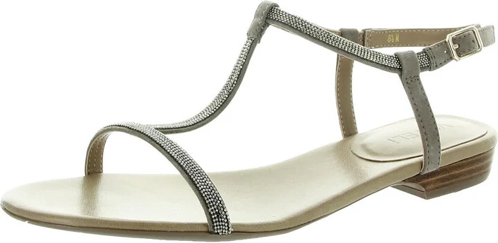 Brea Womens Embellished Faux Suede Slingback Sandals