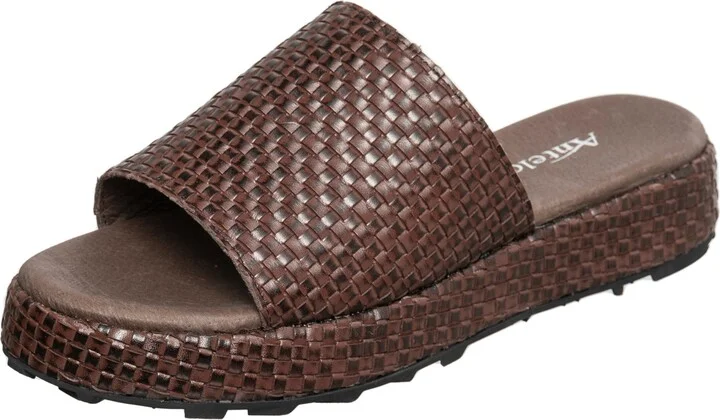 Brea Woven Leather Slide Sandal