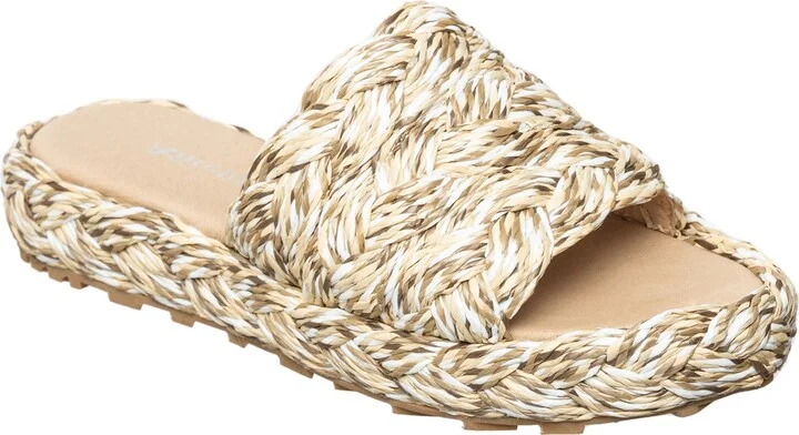 Brea Woven Raffia Slide Sandal