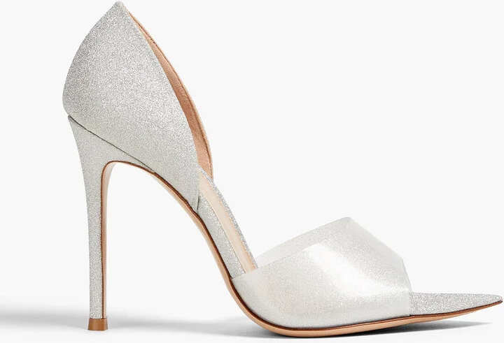 Bree glittered woven and PVC pumps