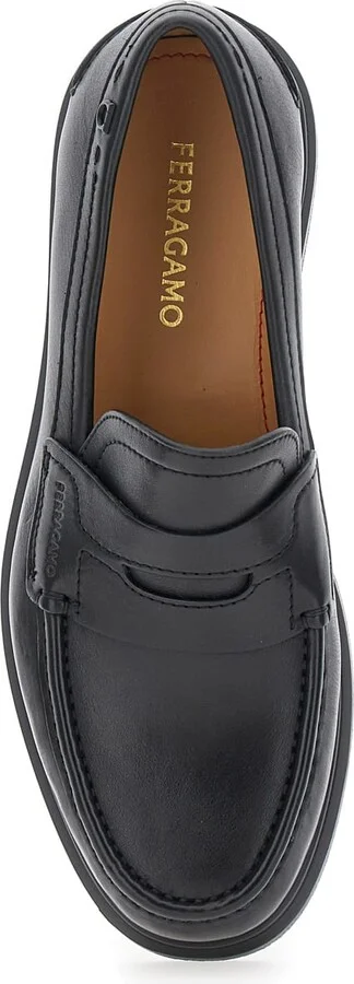 'brema' Black Loafers With Tonal Stitching And Almond Toe In Leather Man - Image 4