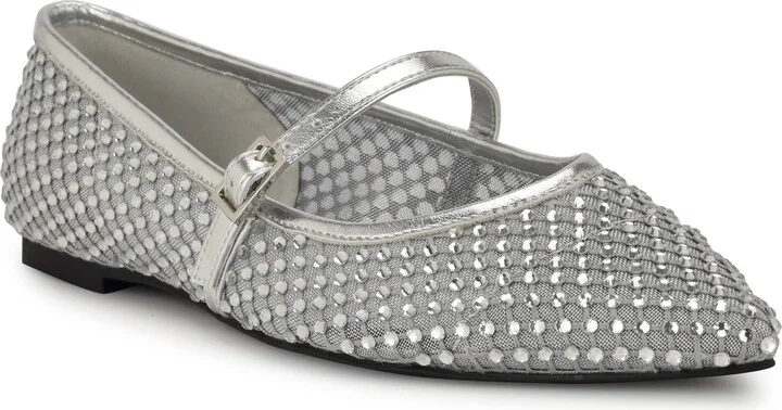 Bren Rhinestone Mary Jane Mesh Flat
