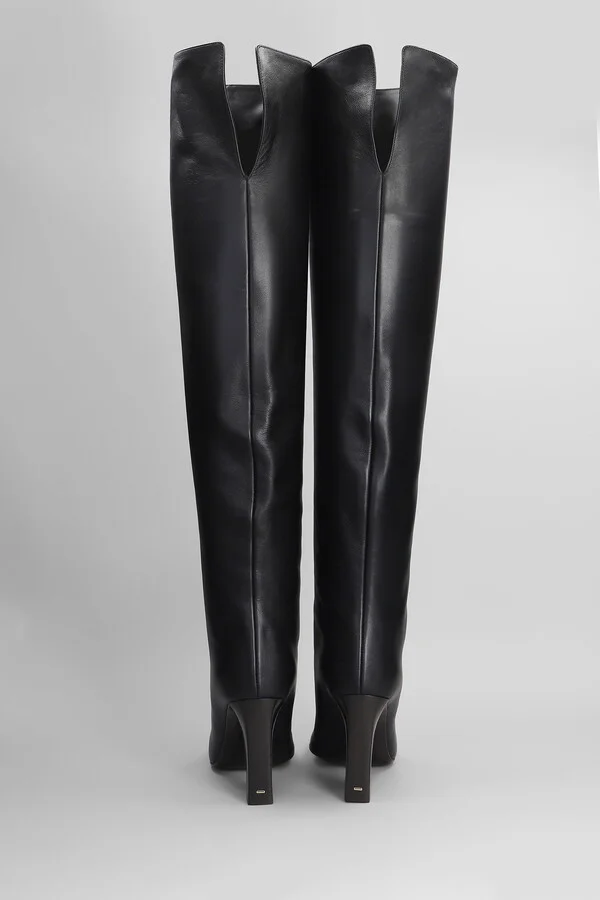 Brenda 90 High Heels Boots In Black Leather - Image 4
