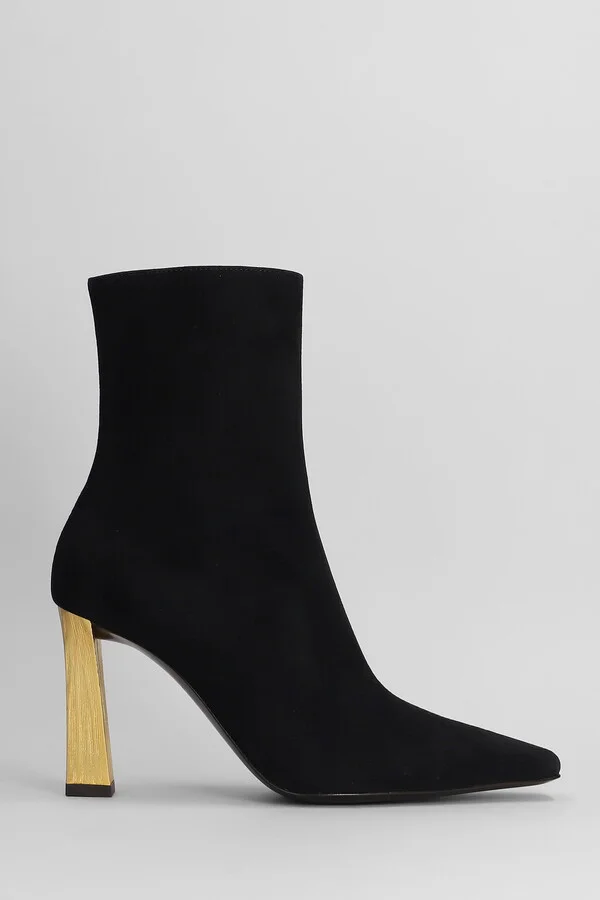 Brenda 90 Tr High Heels Ankle Boots In Black Leather