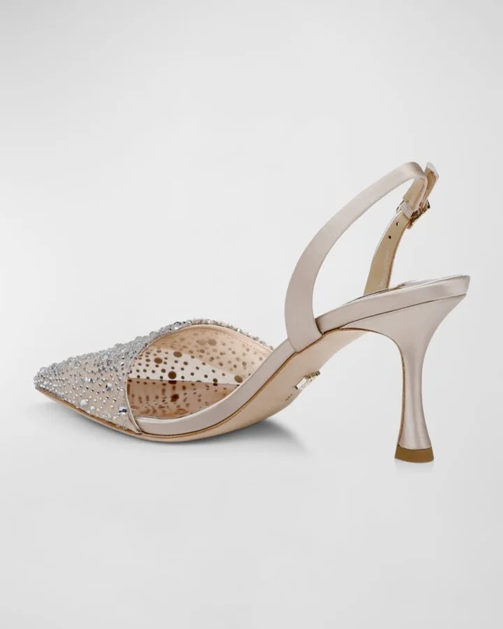 Brenna Embellished Silk Slingback Pumps - Image 8