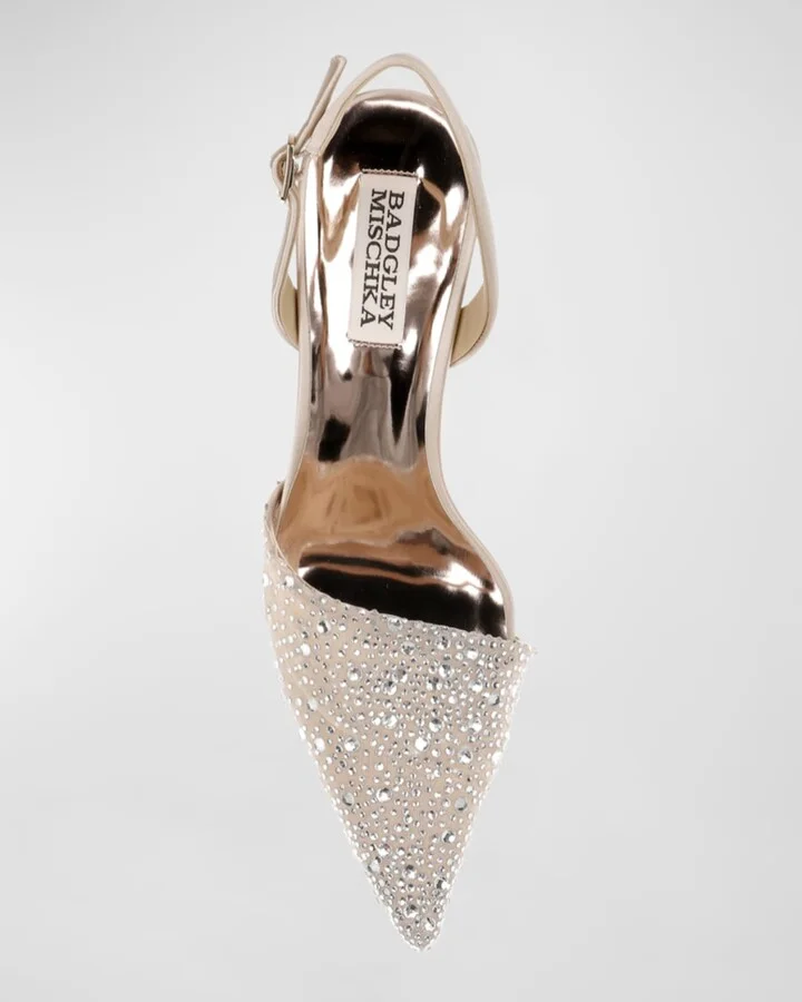 Brenna Embellished Silk Slingback Pumps - Image 9