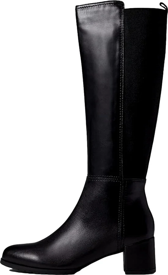Brent Weatherproof Knee High Boot Black Leather H8065M2002 Women's