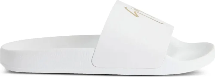 Brett leather logo slides