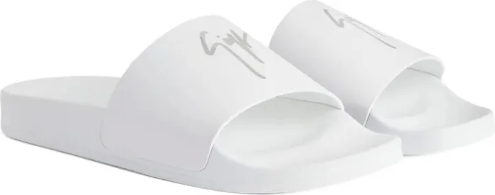 Brett logo-embellished leather slides - Image 2