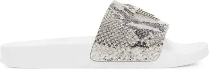 Brett snake-print sliders