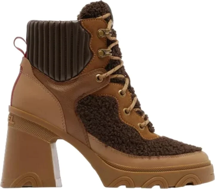 Brex Heel Cozy Boots In Tawny Buff, Blackened Brown