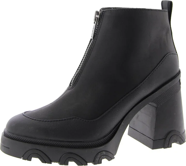 Brex Heel Zip Womens Zipper Round Toe Ankle Boots