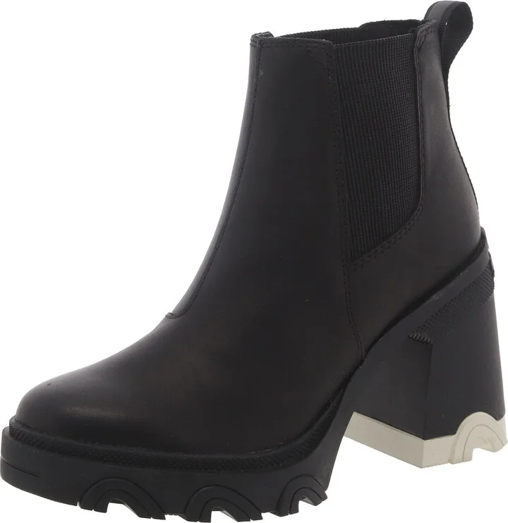 Brex Womens Leather Block Heel Chelsea Boots