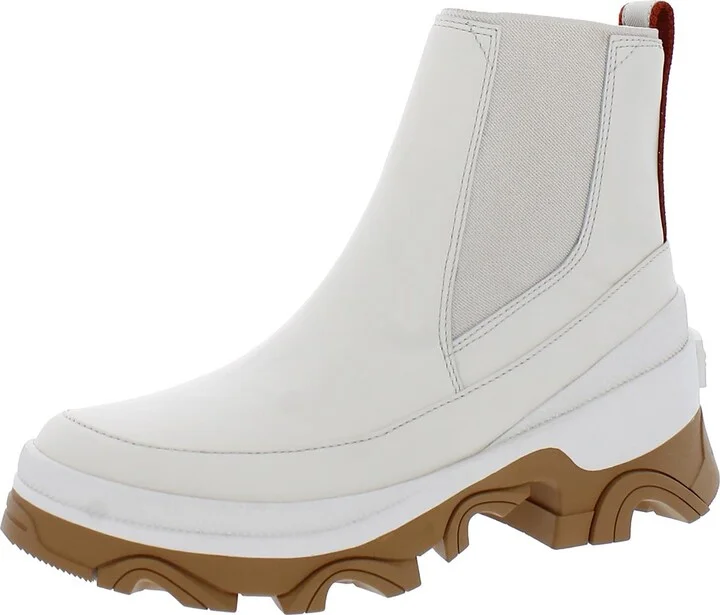 Brex Womens Leather Block Heel Chelsea Boots