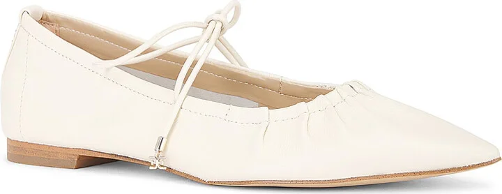 Bri J1313L2100 Women's Modern Ivory Leather Ballet Flat Shoes FZP034 (Ivory,7.5)