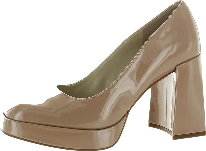 BRI PUMP Womens Slip On Block Heel Pumps