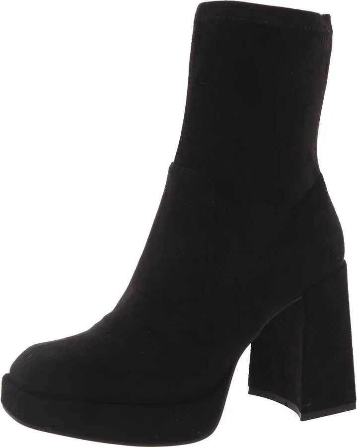 Bri Stretch Boot Womens Pull On Square Toe Mid-Calf Boots