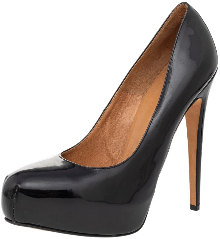 Brian Atwood Black Patent Leather Platform Pumps Size 40