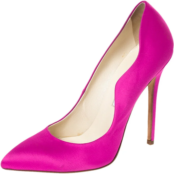 Brian Atwood Fuchsia Satin Besame Pumps Size 37