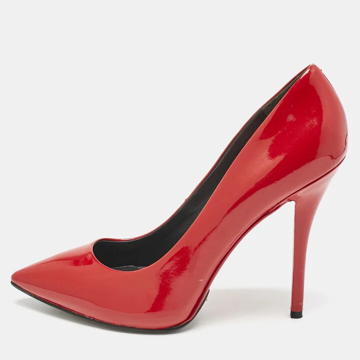 Brian Atwood Red Patent Leather Pointed Toe Pumps Size 39