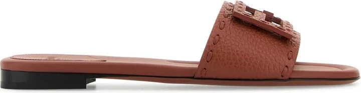 Brick Leather Baguette Slippers
