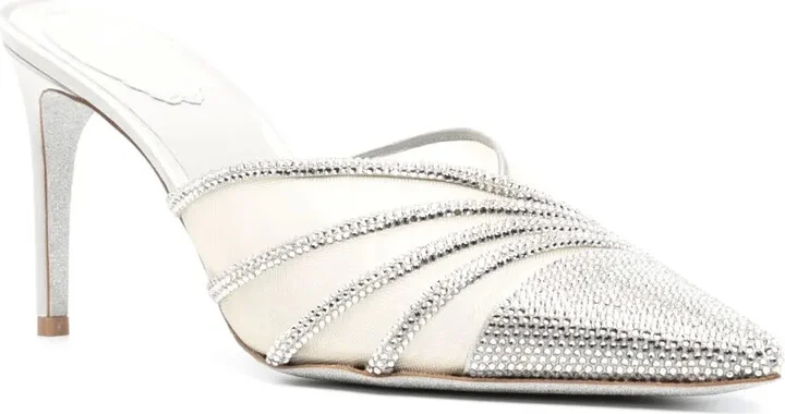 Bridal 80mm crystal-embellished mules - Image 2