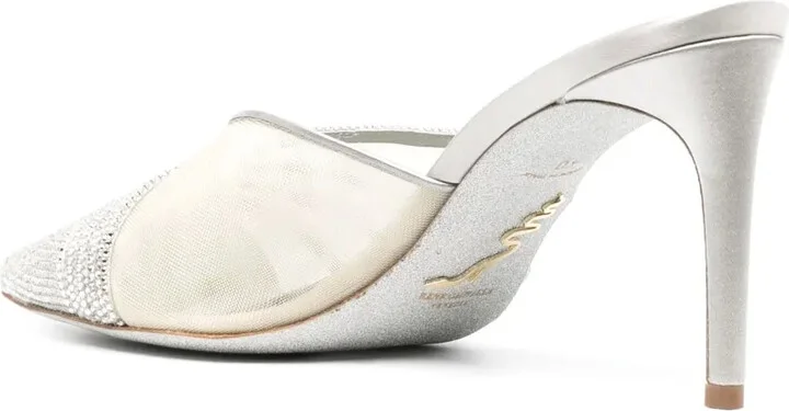Bridal 80mm crystal-embellished mules - Image 3