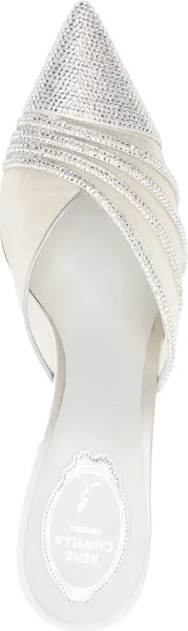 Bridal 80mm crystal-embellished mules - Image 4